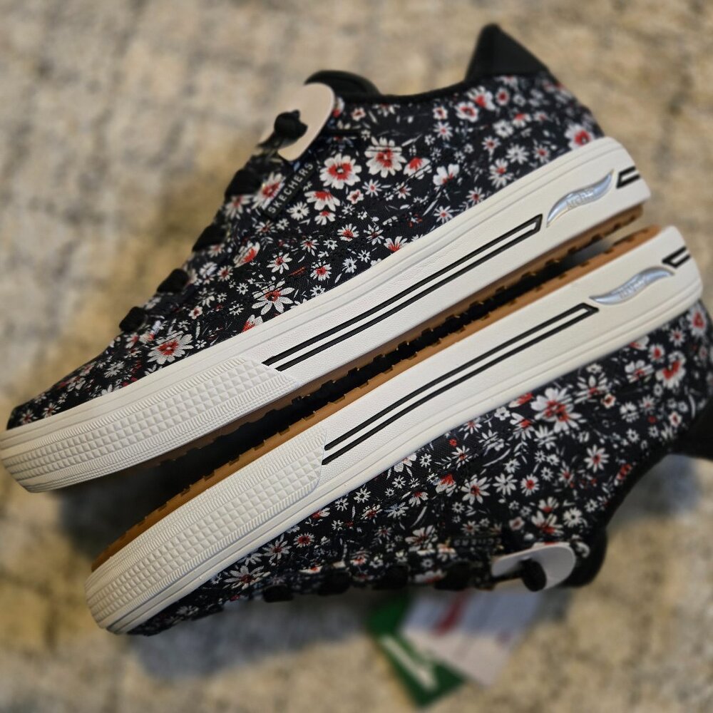 Skechers Street ArchFit Arcade Flowa Powa Canvas Washable Floral Slip-On NWOB